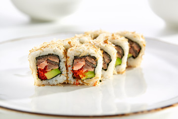 Exquisite Asian menu in the restaurant