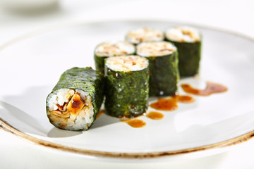 Exquisite Asian menu in the restaurant