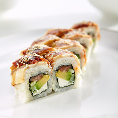 Exquisite Asian menu in the restaurant