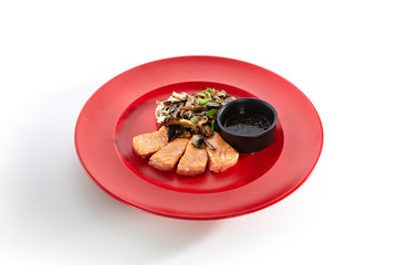 Exquisite Asian menu in the restaurant