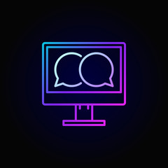 Obraz premium PC with speech bubbles colorful icon