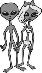 paar pärchen freunde liebe verliebt mädchen frau weiblich hübsch sexy girl ausserirdischer grey cool aliens Ufo