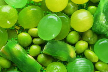Green fruit drops as background