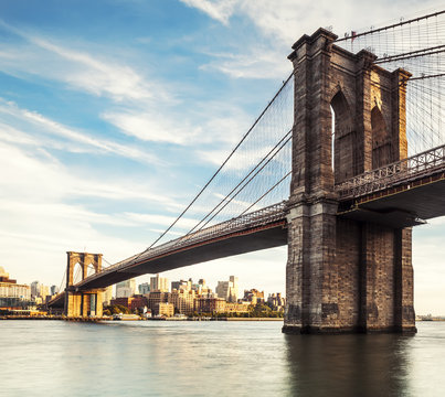 Fototapeta United States, New York City, Brooklyn, Brooklyn Bridge