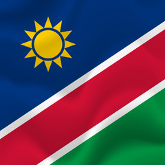 Namibia waving flag. Vector illustration.