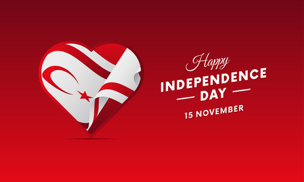 Banner or poster of Northern Cyprus independence day celebration. Waving flag. Vector illustration. - Powered by Adobe