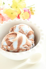 Mint and chocolate ice cream