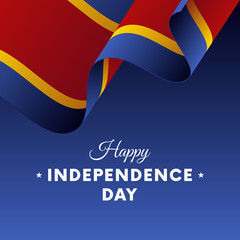 Banner or poster of Swaziland independence day celebration. Waving flag. Vector illustration.