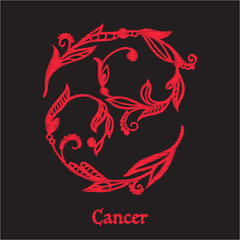 Embroidery with zodiac sign. 