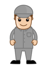 Cartoon Young Taxi Driver Character Portrait