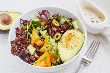 Bright colorful salad with couscous