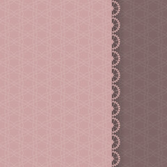 Template for wedding, invitation or greeting card with lace background. Vector illustration