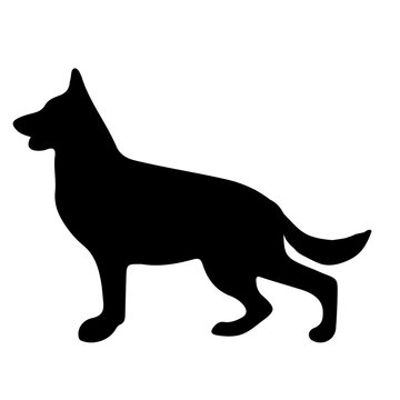 Silhouette of a dog.Vector illustration of german shepherd.