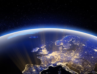 World from space - Europe. Elements of this image furnished by NASA 3d rendering