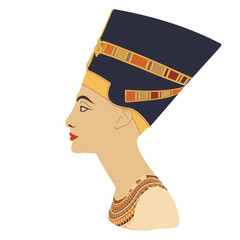 Vector portrait of Nefertiti. - obrazy, fototapety, plakaty