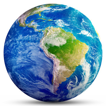 Planet Earth - South America 3d rendering