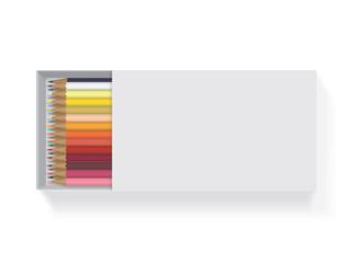 Box with pencils for your design and logo.