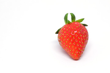 red strawberry fruit isolated on white background