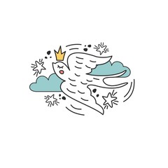 Cute vector art. Cartoon swallow. An isolated object.