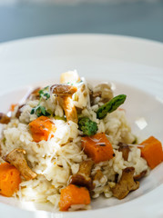 risotto with pumpkin and chanterelles