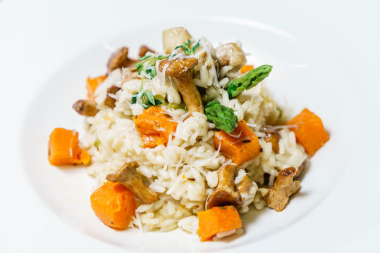 risotto with pumpkin and chanterelles