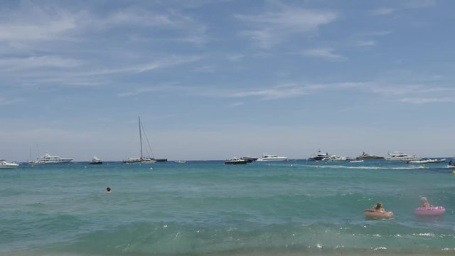 French coast famous Pampelonne sea beach 