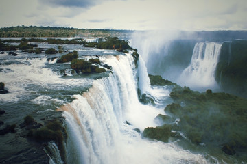 Fototapeta na wymiar Iguazu Falls on Argentina and Brazil Borders, UNESCO