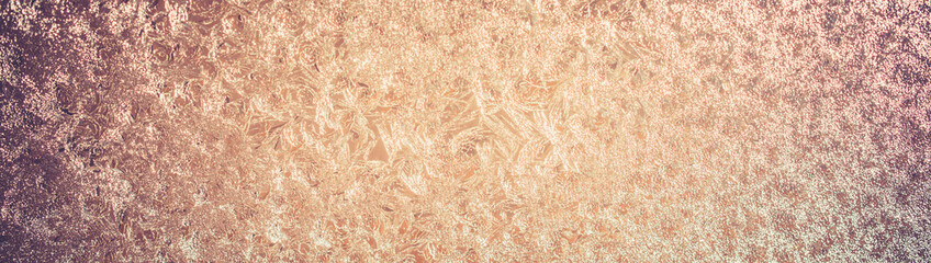 Gold shine lights frozen snow bokeh