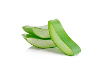 Aloe vera fresh leaf isolated on white background