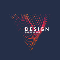 Vector abstract background with a colored dynamic waves, line and particles.