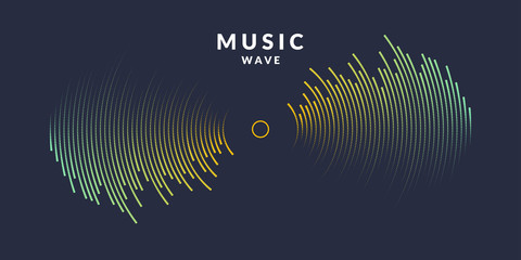 Vector illustration of music wave in the form of the equalizer - obrazy, fototapety, plakaty