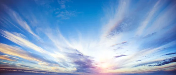 Zelfklevend Fotobehang Zonsopgang zomer lucht panorama © 1xpert