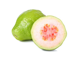 Pink guava fruit isolated on white background