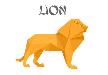 Fototapeta premium origami style lion