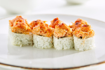 Exquisite Asian menu in the restaurant