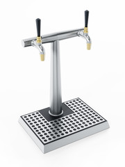 Beer tap isolated on white background. 3D illustration