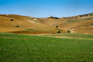Sicilian tillable field from highway