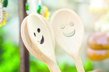 Smiley Face on a Wooden Spoon