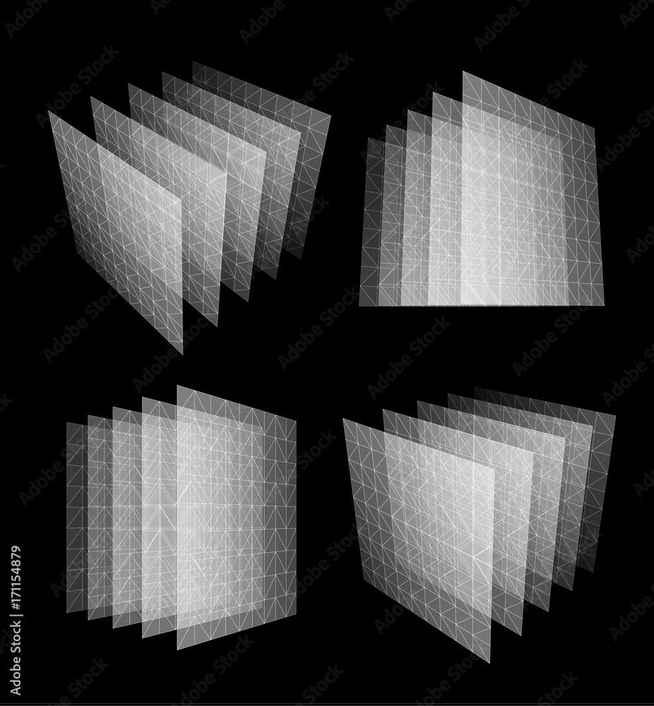Aufkleber bid data center abstract geometric vector illustration. new technology bank. data center design conc