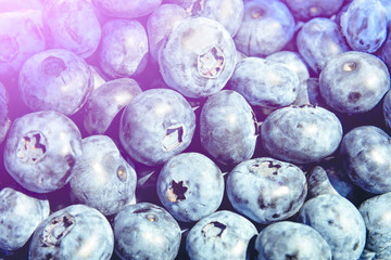 photo ripe blueberries close-up in bulk on the whole frame as a background