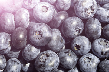 photo ripe blueberries close-up in bulk on the whole frame as a background