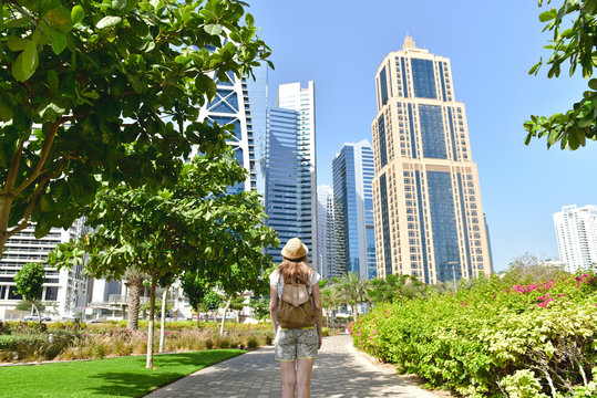 Woman walking in Dubai
