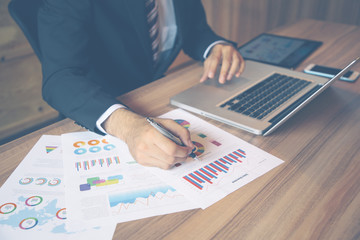 Businessman working in his office.