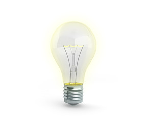 Lighting Bulb 3d render on white background