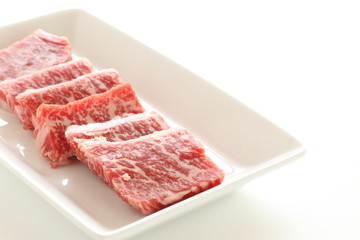 thick cut of marble beef for Korean barbecue cooking image