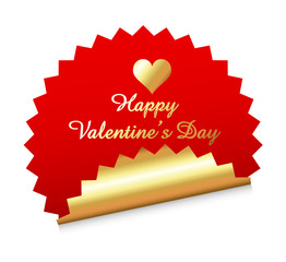 Golden Valentine�s Day Seal Vector