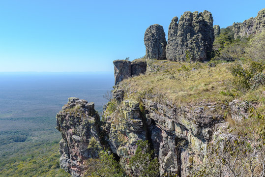 Rocks known as Guardians of Santiago, Chiquitania, Bolivia