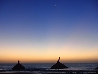 beach near Nouakchott in Mauritania at sunset