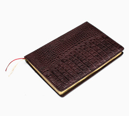 Leather book cover isolated.