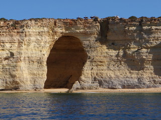 Cliff with horseman at Algarve, Portugal